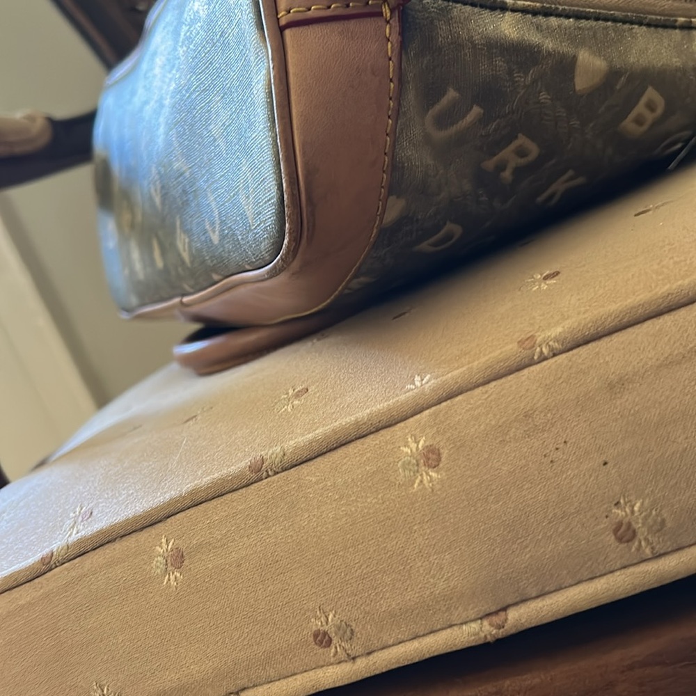 Dooney & Bourke Gray and Tan Satchel Bag - Picture 6 of 7